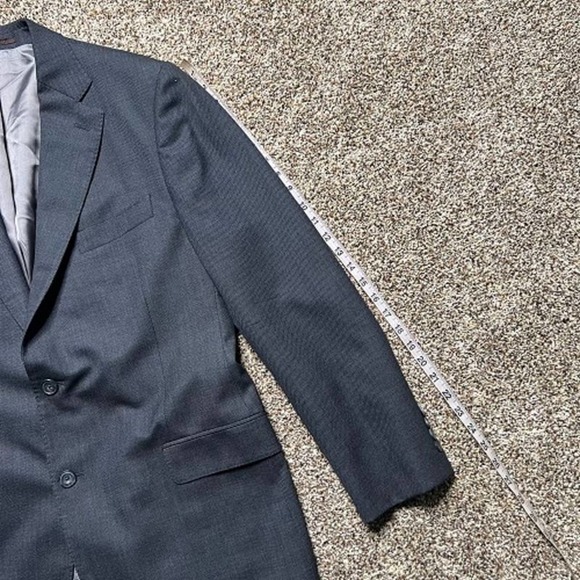 J. Hilburn Vitale Barberis Canonico Wool Tailored Fit Blazer Gray Mens Size 42R - Picture 5 of 11